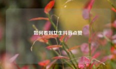 如何看到女生抖音点赞