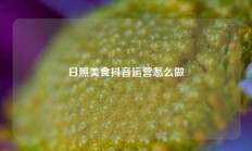 日照美食抖音运营怎么做
