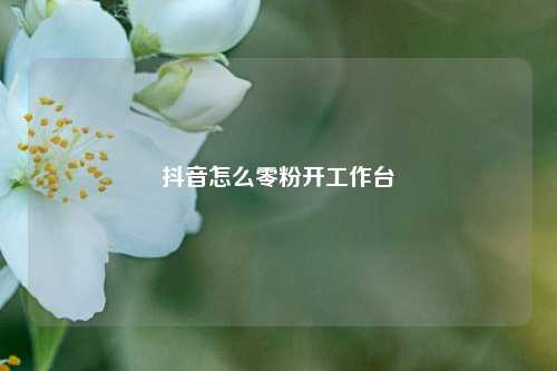 抖音怎么零粉开工作台